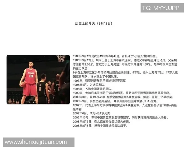 姚明身高榜揭示篮球巨星身高对比赛的影响与传奇故事 姚明身高榜揭示篮球巨星身高对比赛的影响与传奇故事